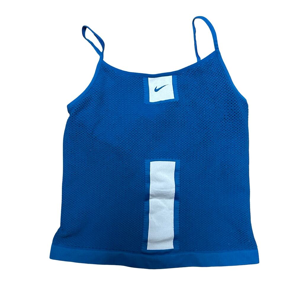 Y2K Nike Seamless Dri Fit Running Tank Womens Medium Blue Sporty Performance